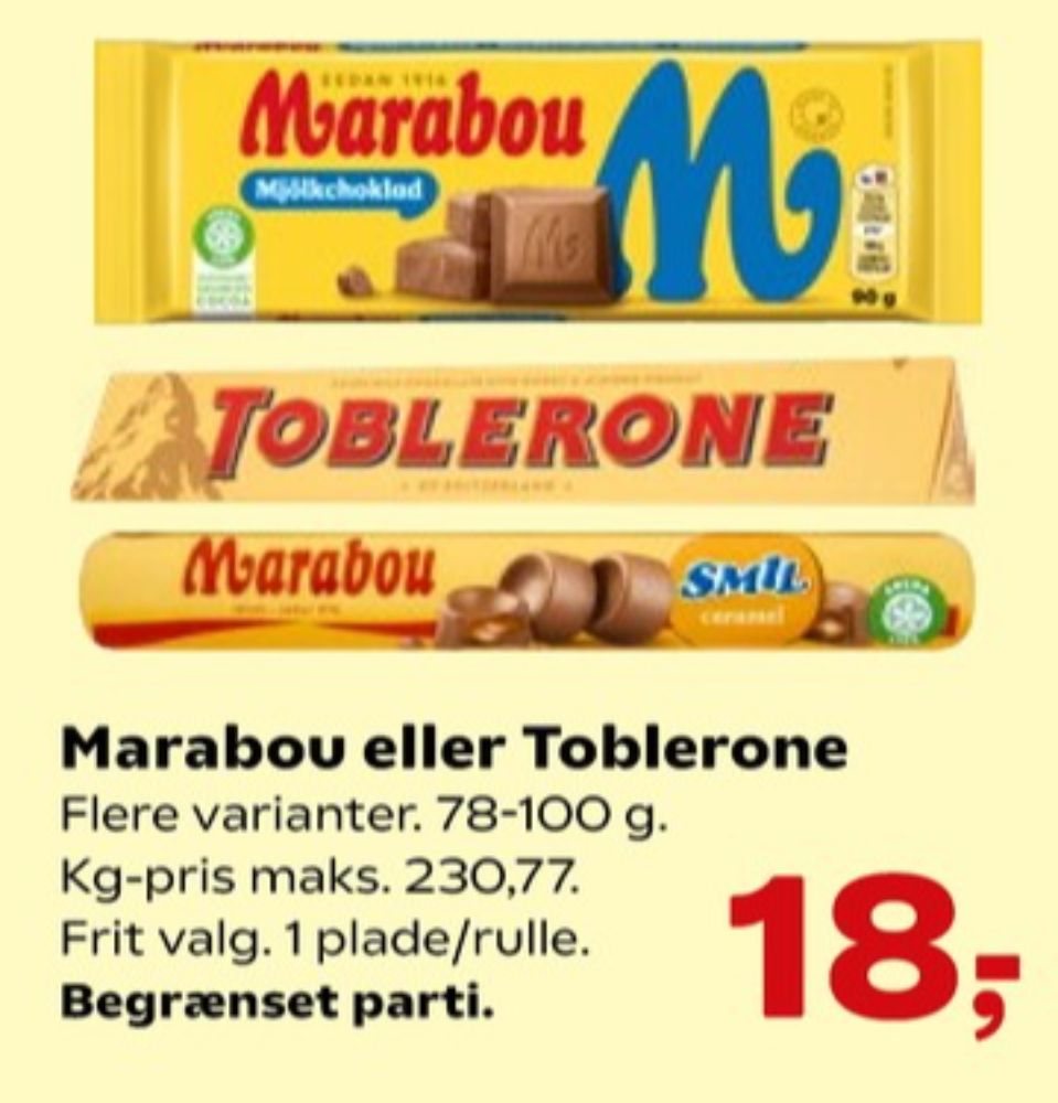 Toblerone, Chokolade