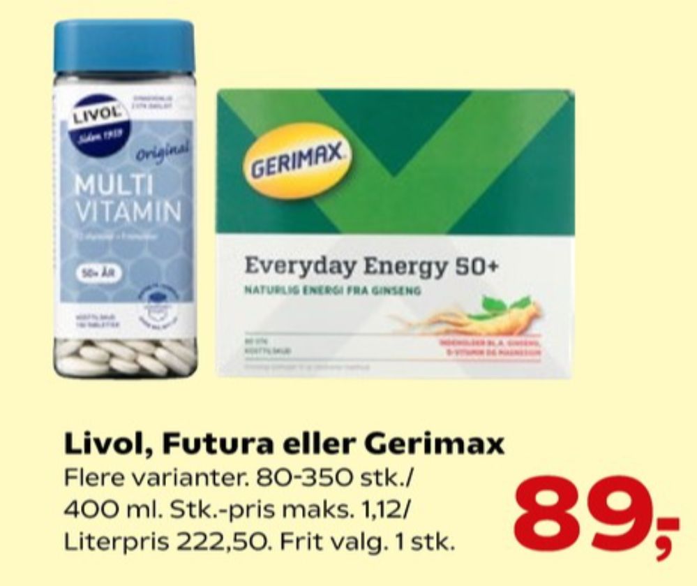 Livol Multi, Vitaminer