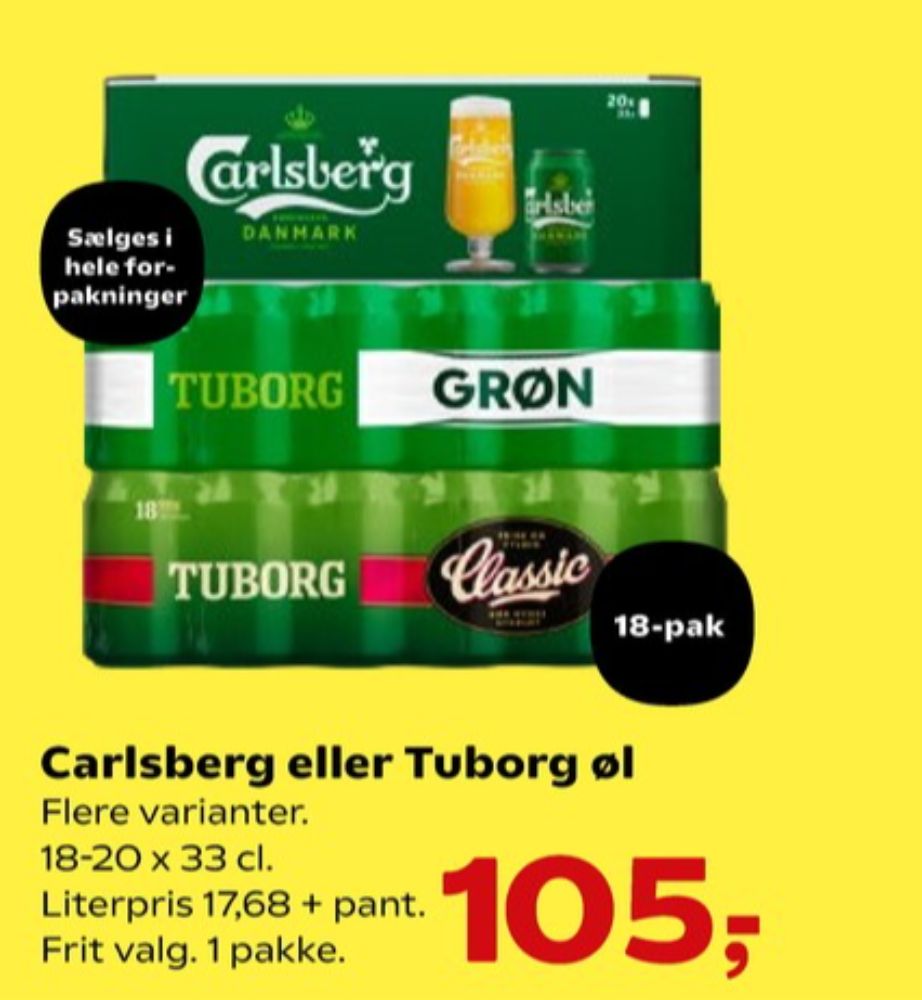 Tuborg Classic, Øl 18 pk.