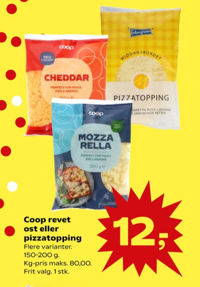 Falengreen, Revet ost Pizzatopping