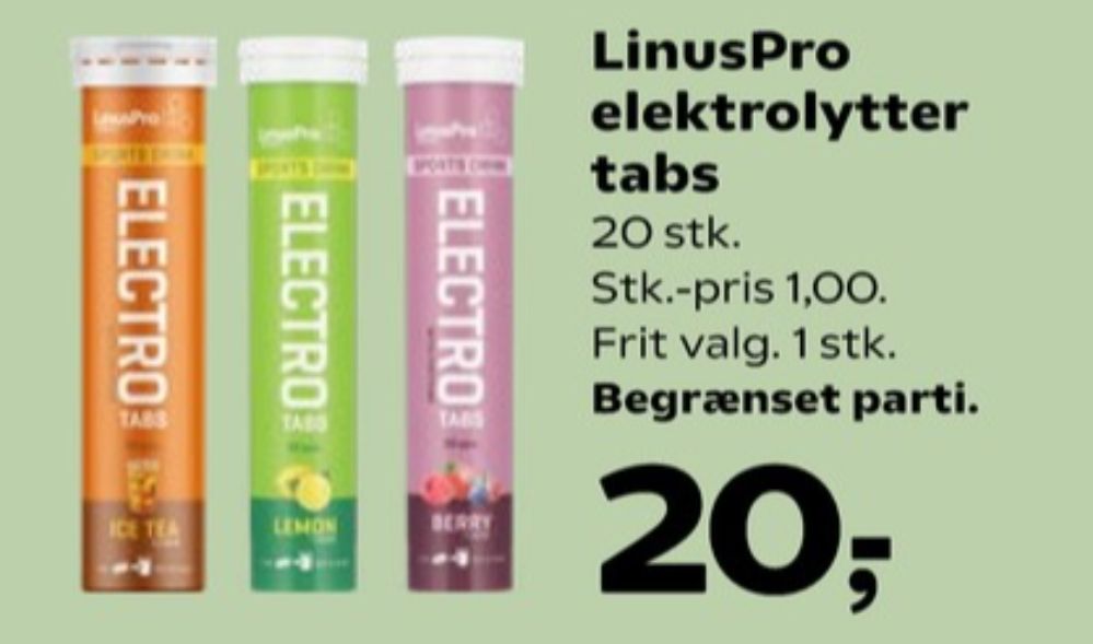 LinusPro, Træningstilskud