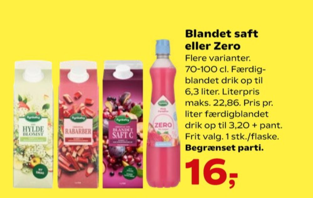 Rynkeby Zero, Konc. Frugtsaft
