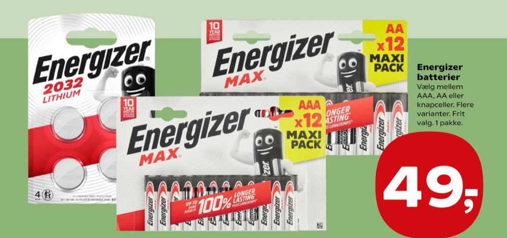 Energizer, Batterier