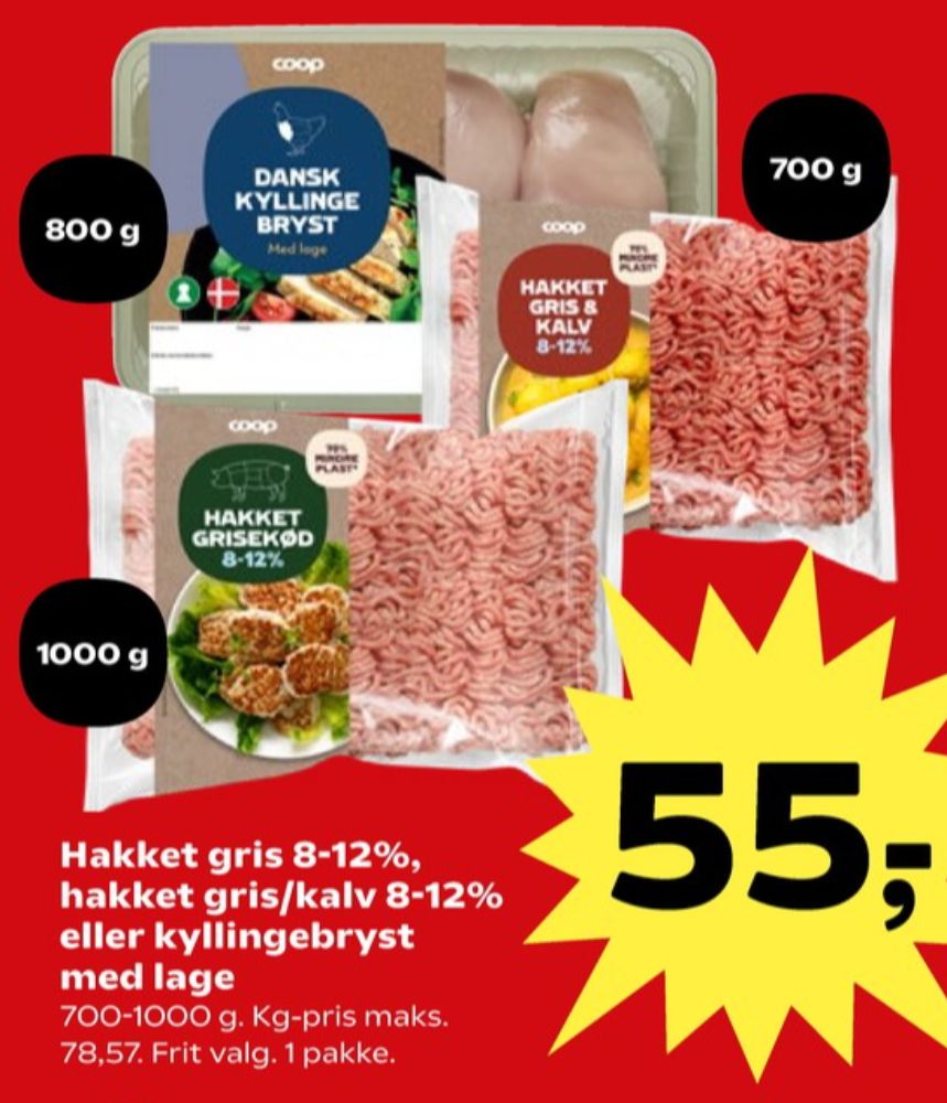 Coop, Hakket grisekød 8-12%