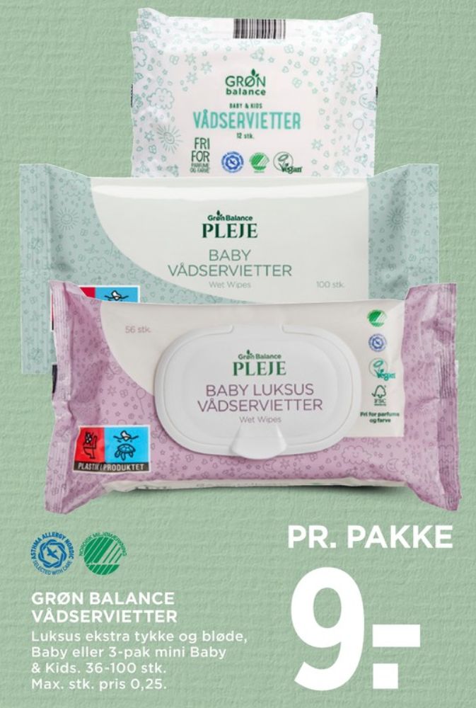 Grøn Balance, Vådservietter