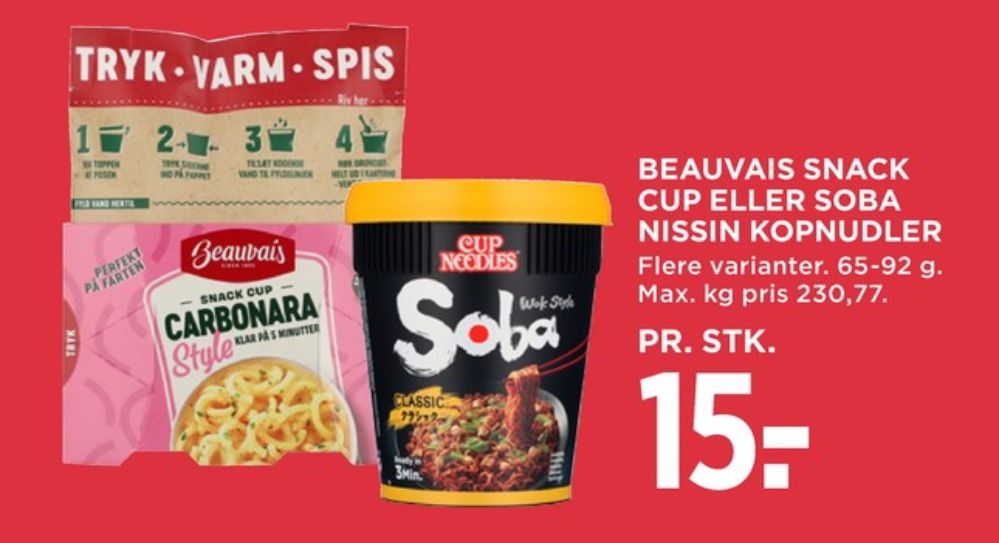 Beauvais, Snack Cup Carbonara