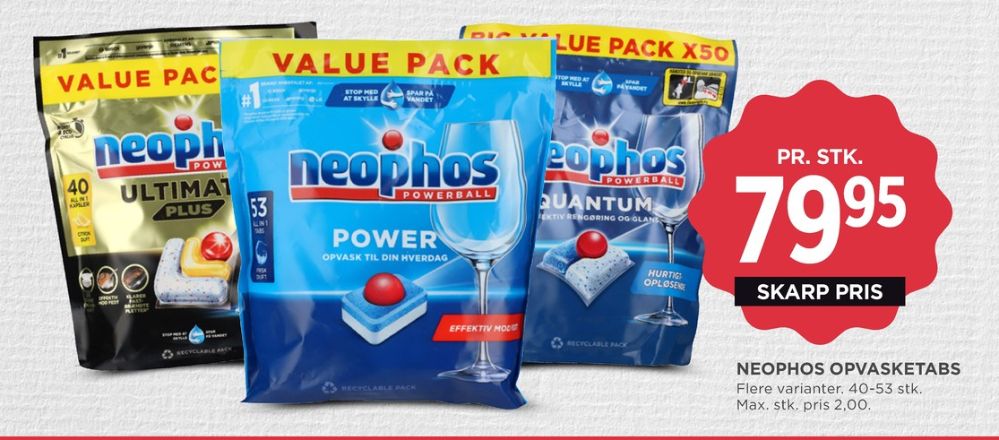 Neophos, Maskinopvask-tabs