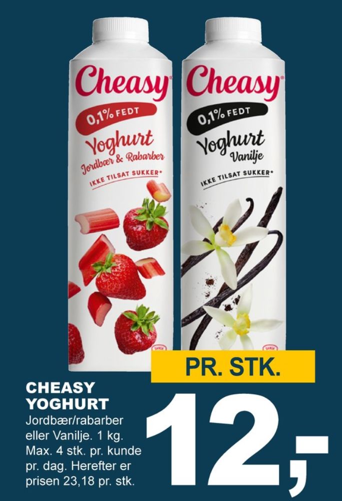Cheasy, Jordbær & Rababer Yoghurt 