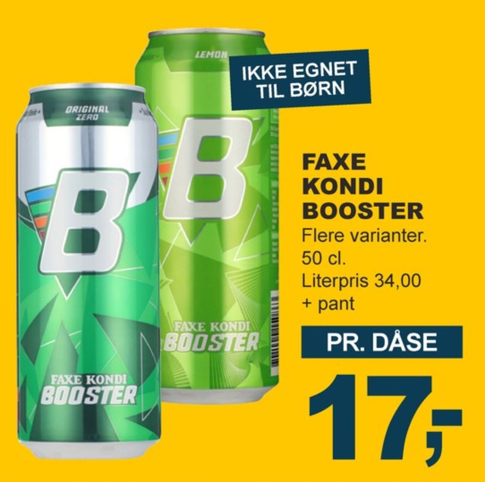Faxe Kondi Booster Lemon, Energidrik