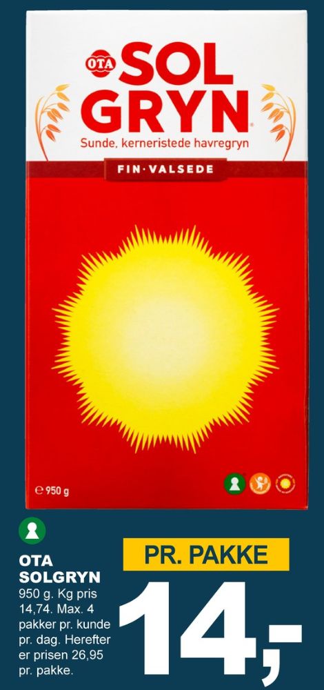 Ota Sol Gryn, Finvalsede Havregryn 