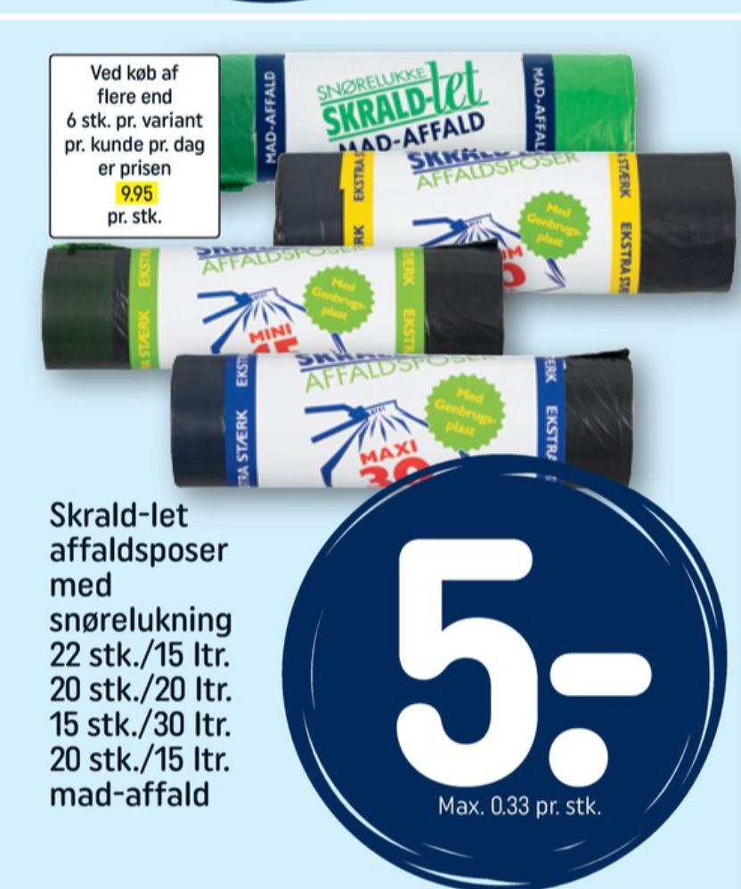 Skrald-let, Affaldsposer