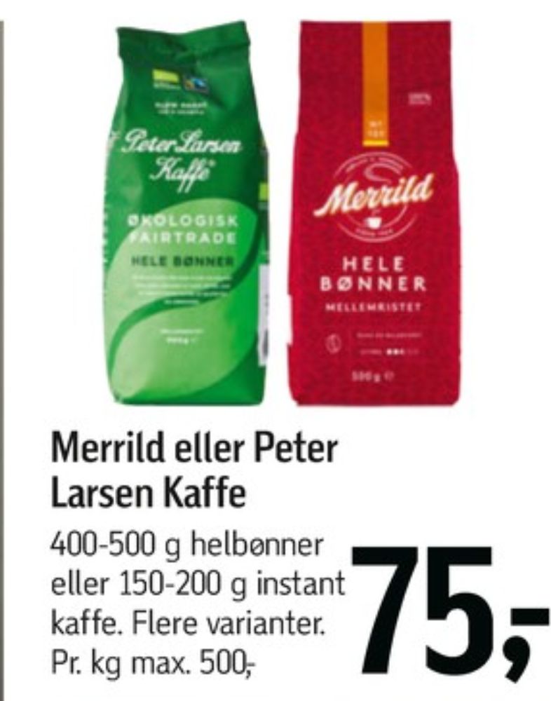 Merrild Mellemristet, Kaffebønner