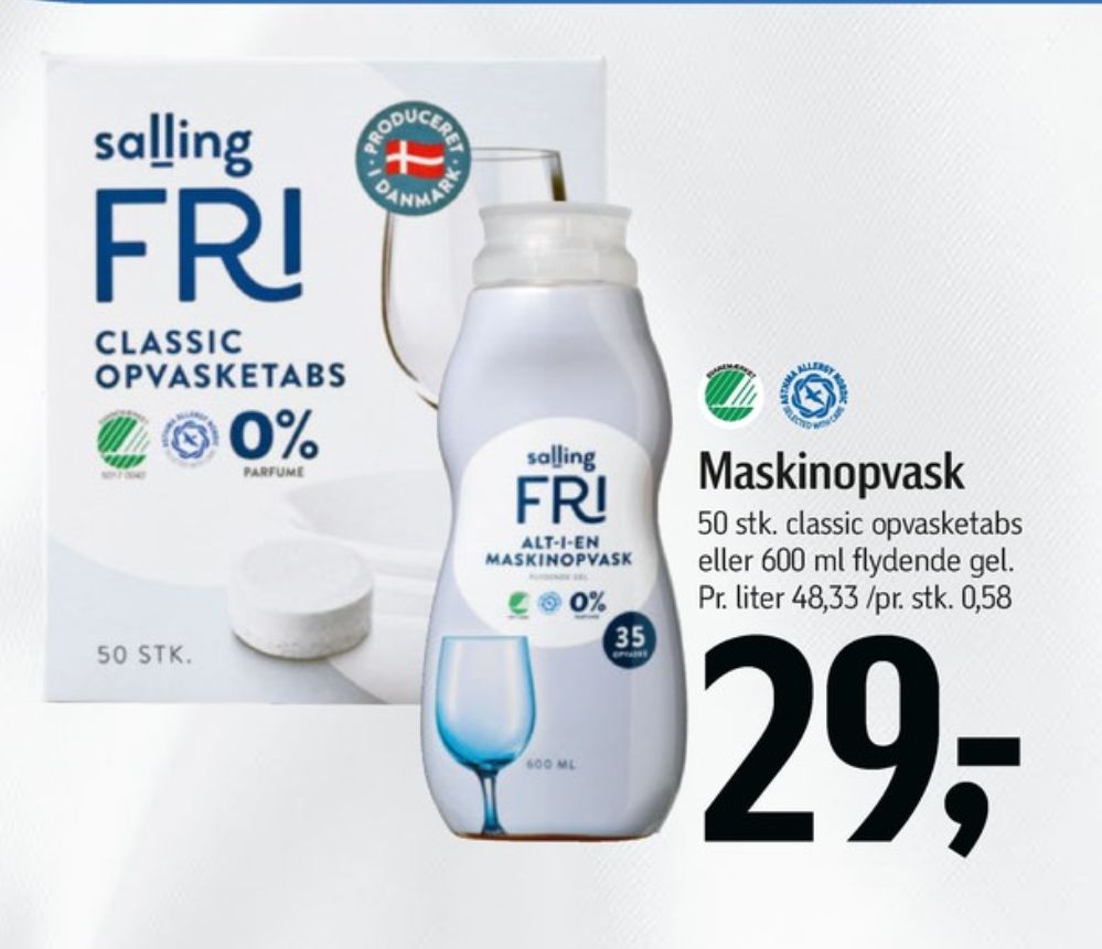 Salling Fri, Maskinopvask-tabs