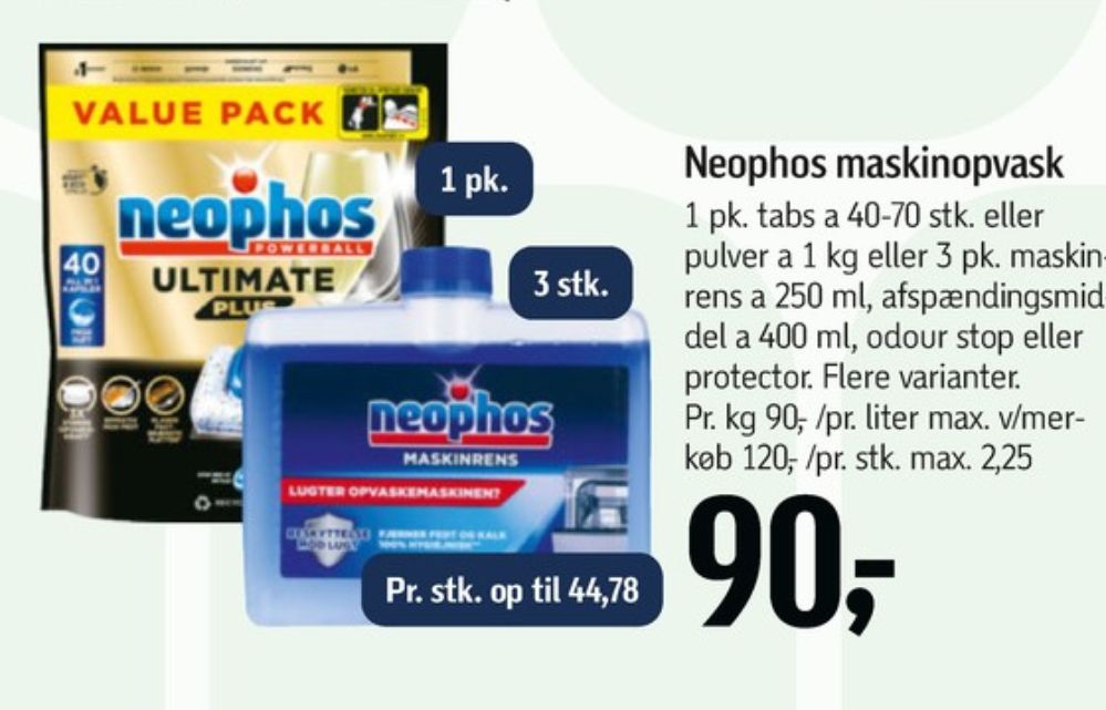 Neophos, Maskinopvask-tabs