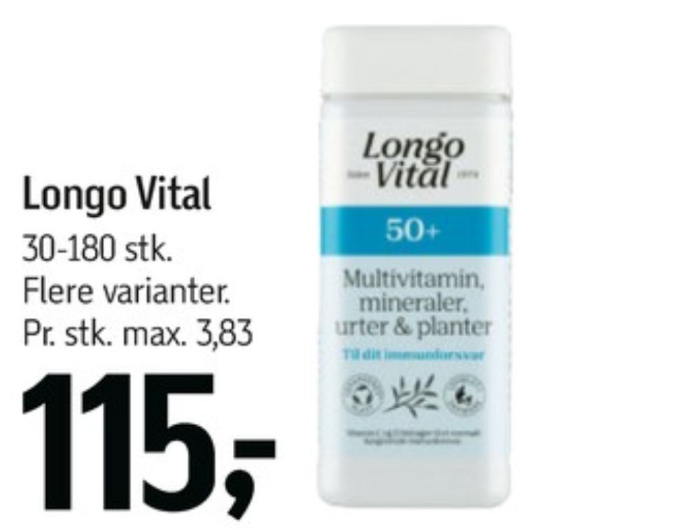 Longo Vital, Vitaminer