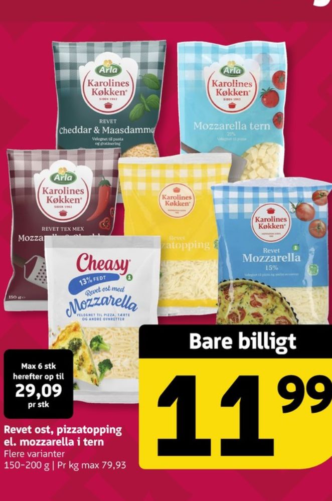 Karolines, Revet ost Pizzatopping