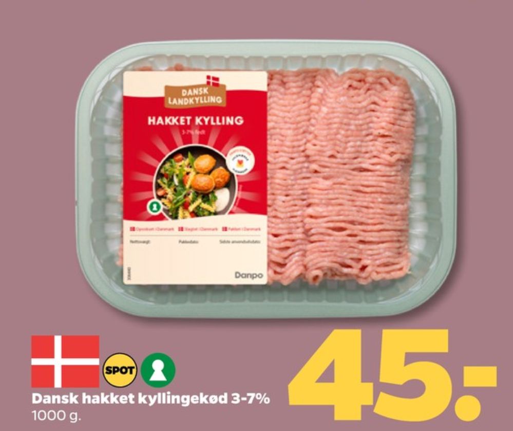 Dansk Landkylling, Hakket kylling 3-7%