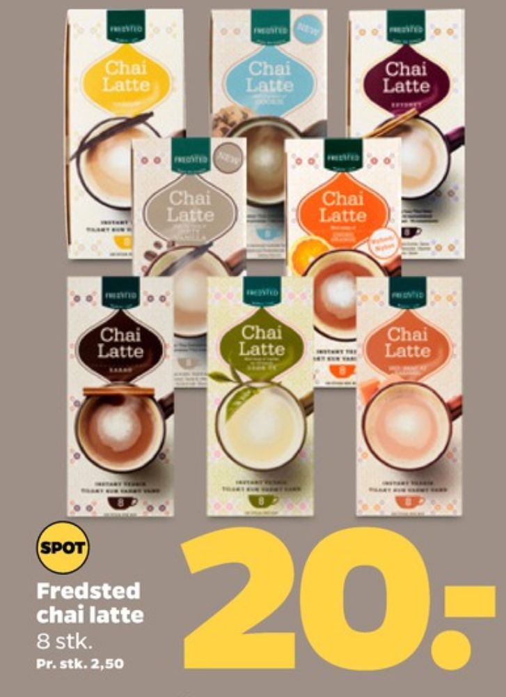 Fredsted Chai Latte, Instant Te Kakao