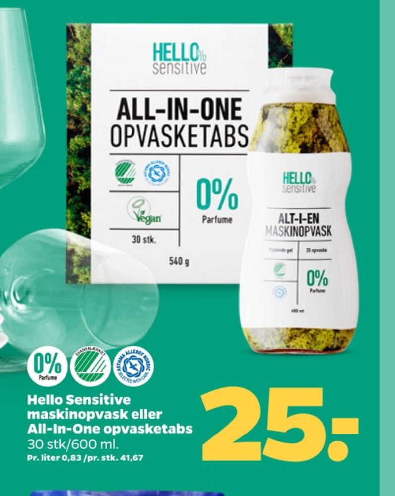 Hello Sensitive, Maskinopvask-tabs