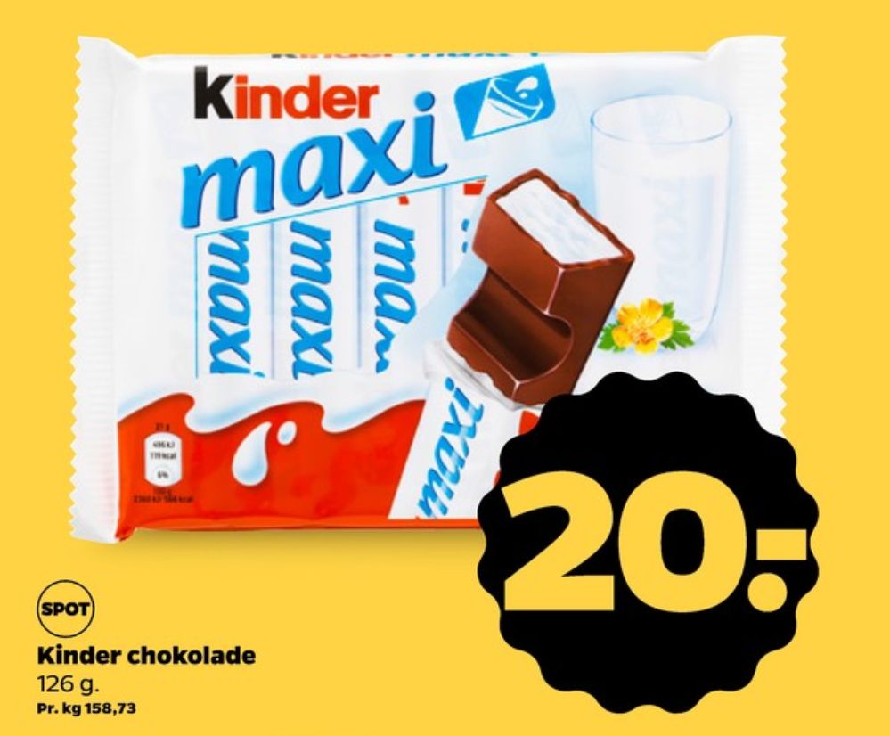 Kinder Maxi, Chokoladestænger
