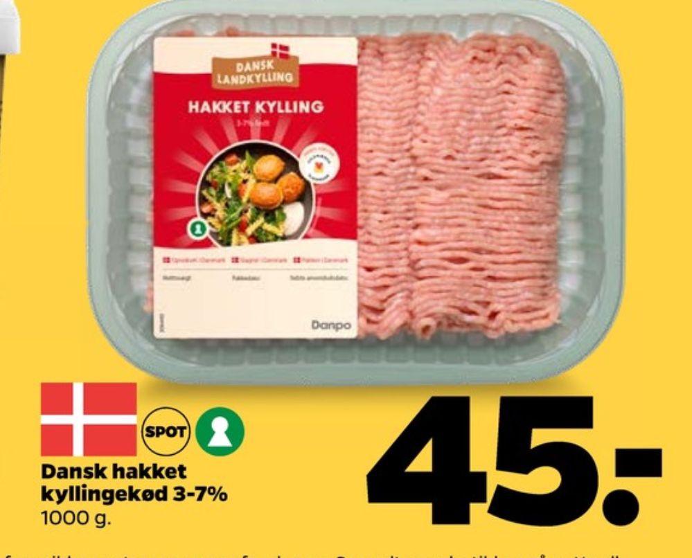 Dansk Landkylling, Hakket kylling 3-7%