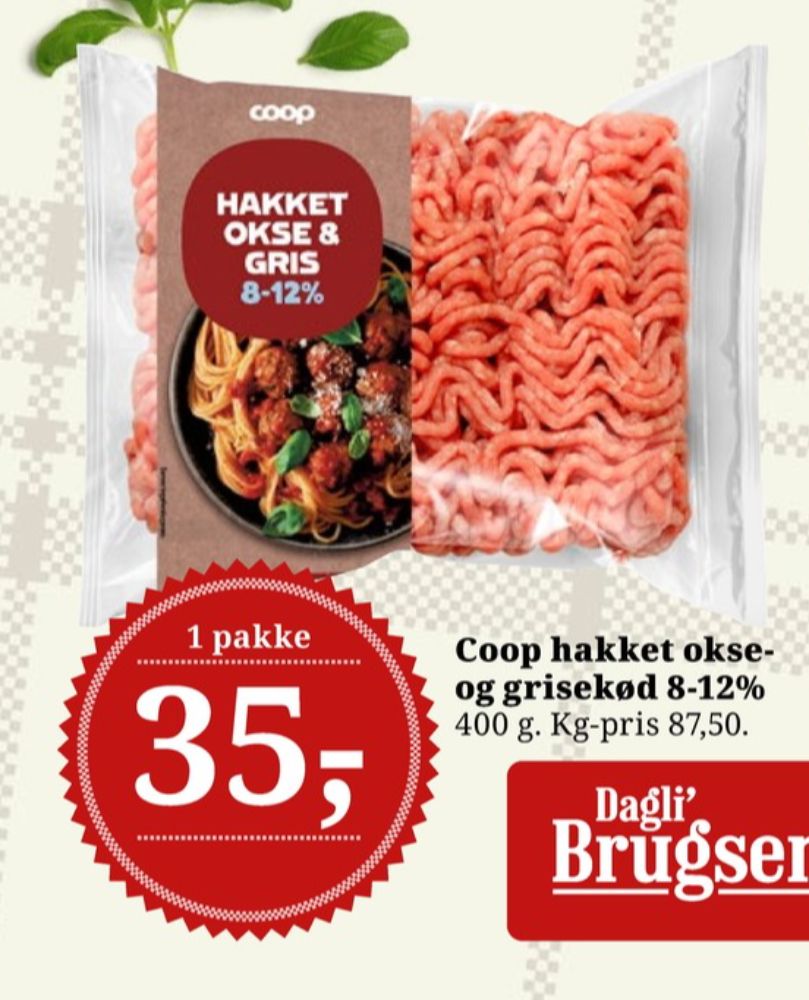 Coop, Hakket Okse & Grisekød 8-12%