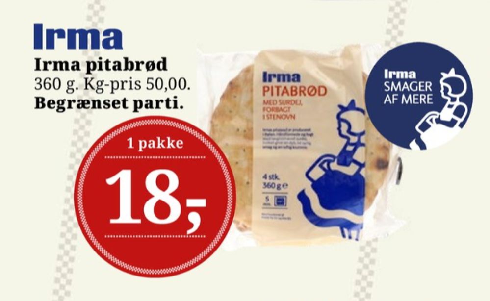 Irmas, Pitabrød