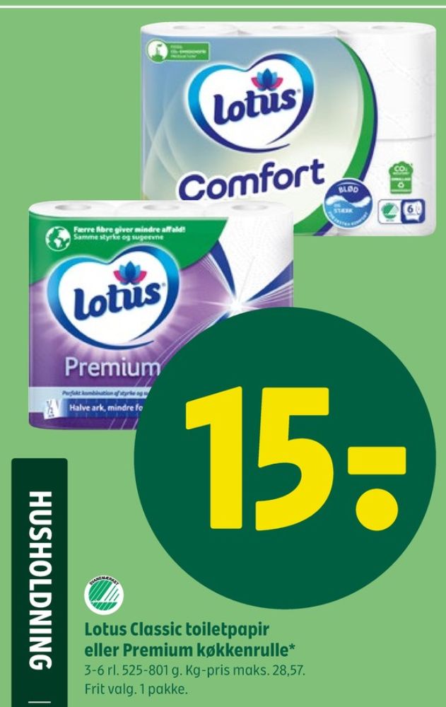 Lotus Comfort, Toiletpapir
