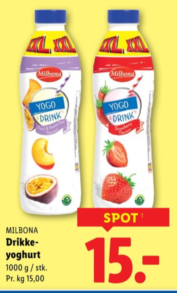 Milbona, Drikkeyoghurt Jordbær