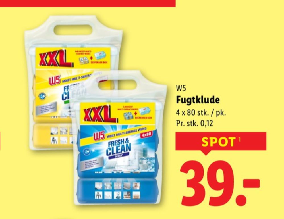 W5, Rengøringsvådservietter