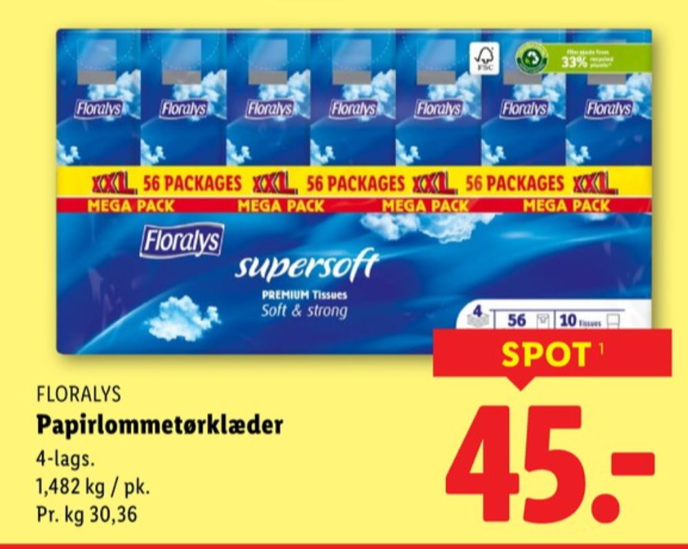 Floralys, Lommetørklæder