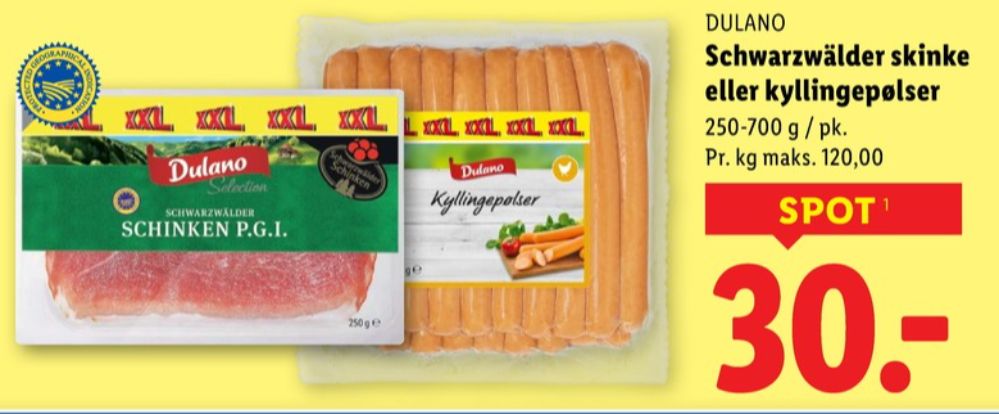 Dulano, Kyllingepølser