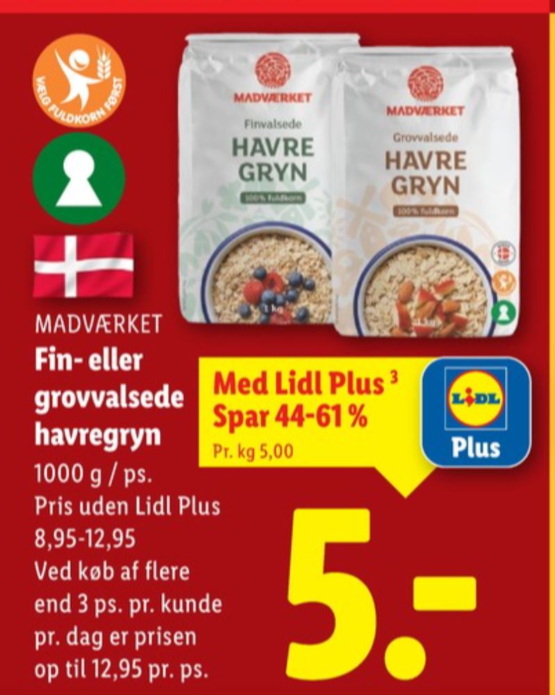 Madværket, Grovvalsede Havregryn