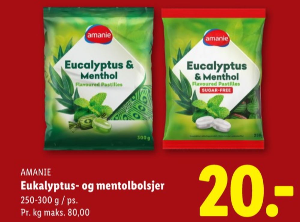 Amanie, Eucalyptus & Menthol Bolsjer