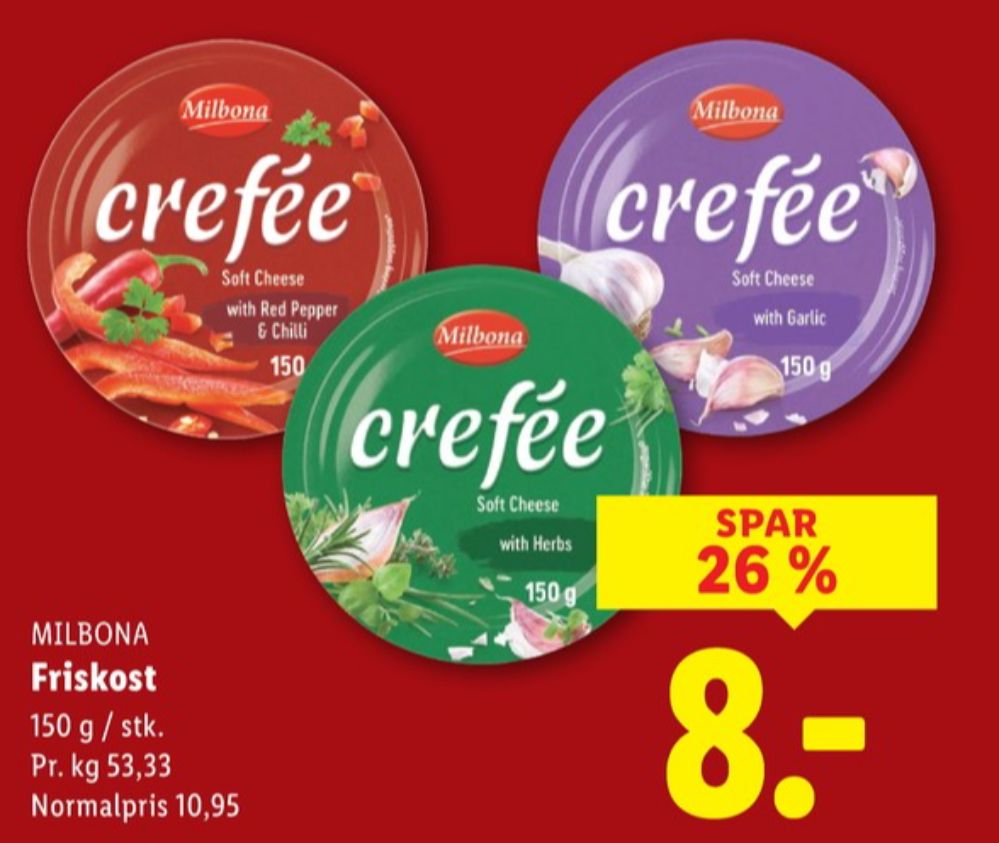 Milbona, Flødeost Garlic