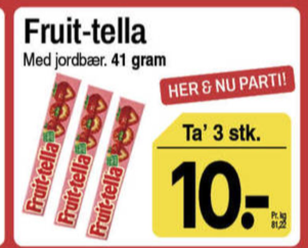 Fruit-tella, Karameller Jordbær