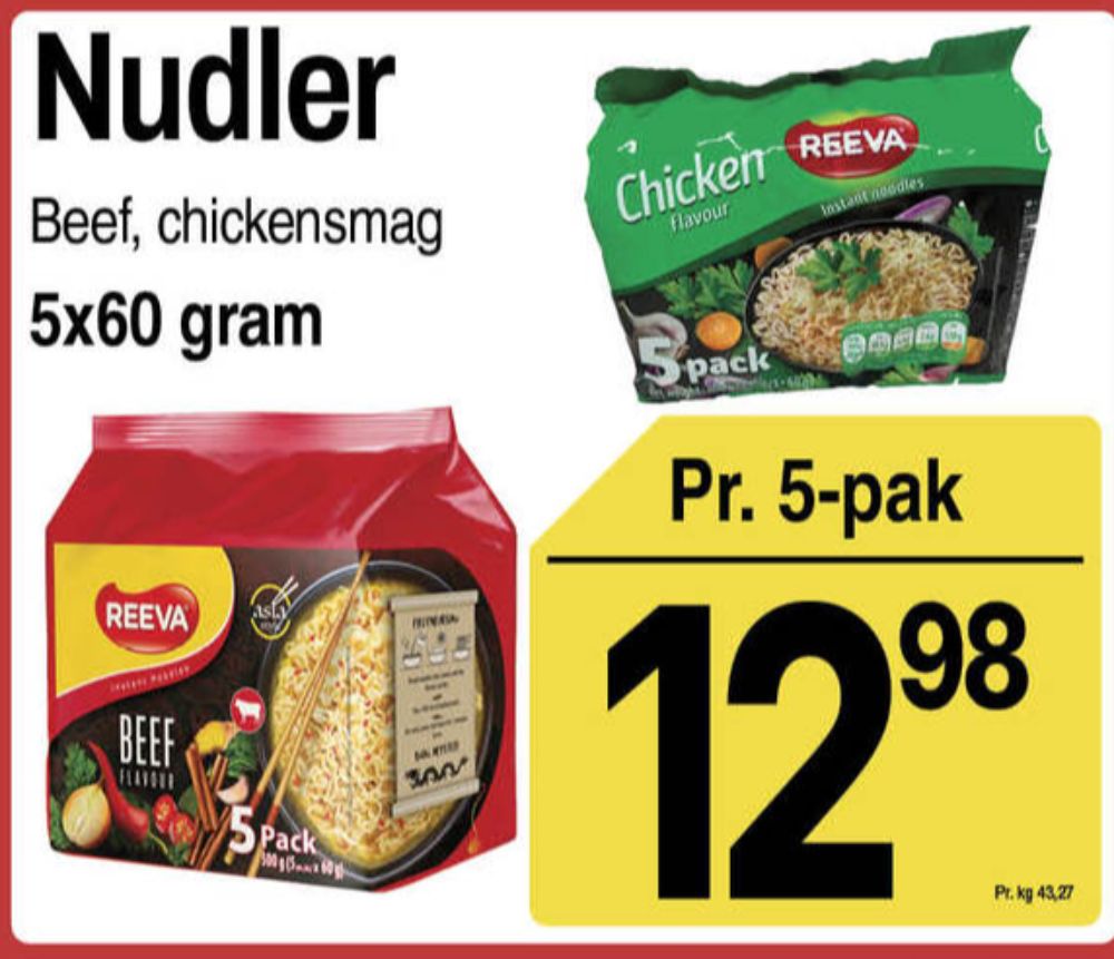 Reeva, Nudler med kyllingesmag