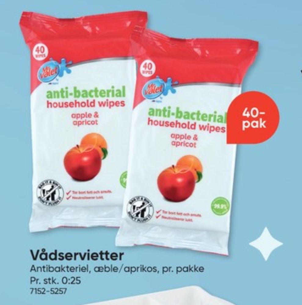 Mr Valet, Rengøringsservietter
