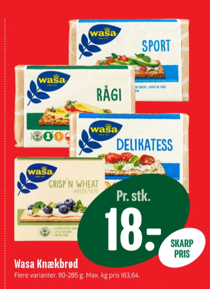 Wasa, Sport knækbrød
