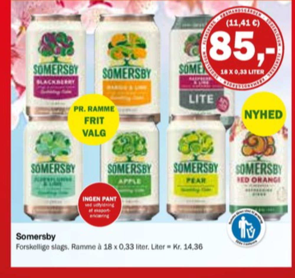 Somersby Elderflower & Lime, Elderflower & Lime Cider 18 pk.