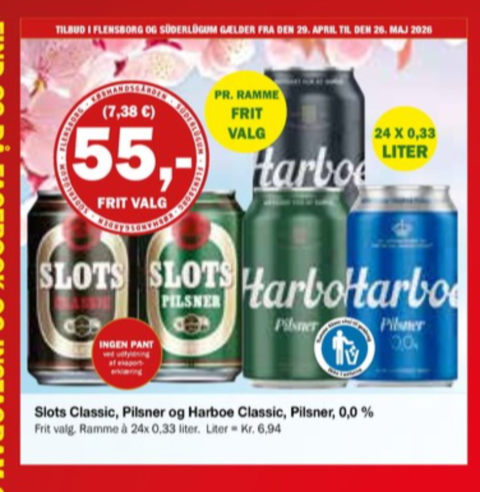 Harboe Pilsner 0,0%, Øl - Alkoholfri 24 pk.