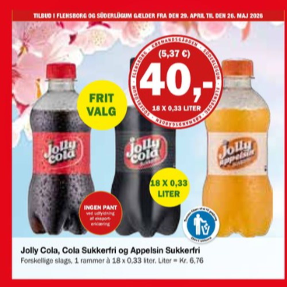 Jolly Appelsin Sukkerfri, Appelsinsodavand 18 pk.