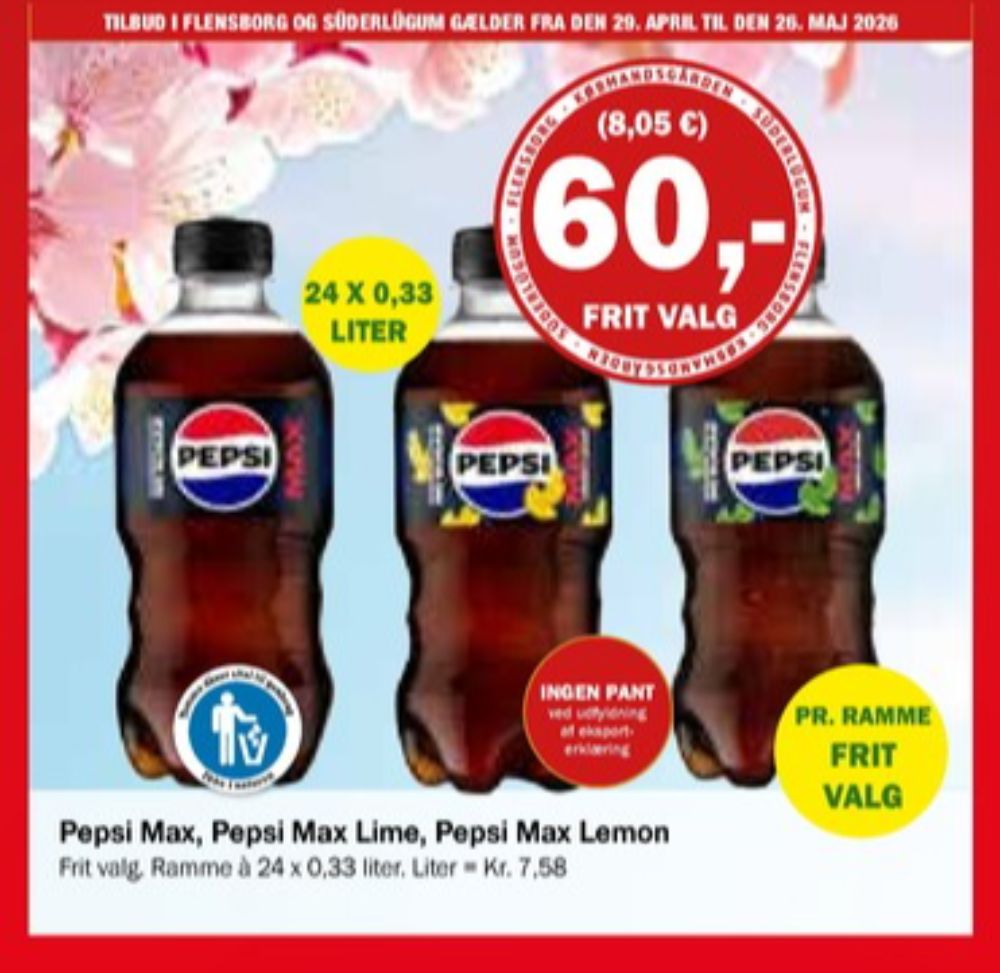 Pepsi Max Lemon, Cola 24 pk.