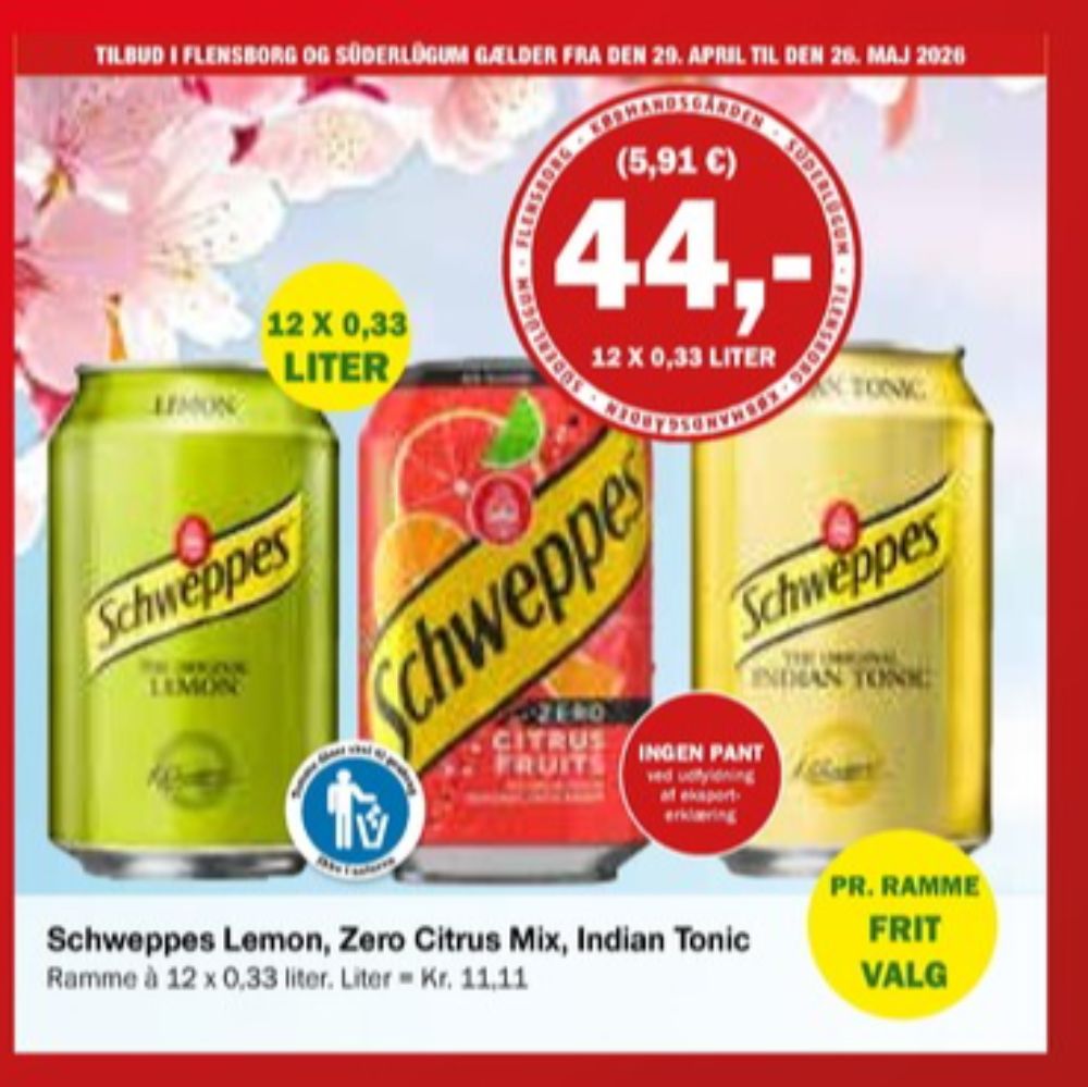 Schweppes Citrus Fruits Zero, Sodavand 12 pk.