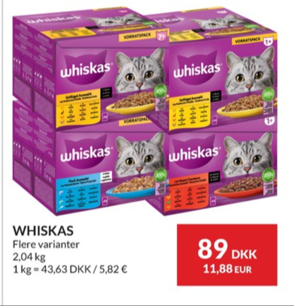 Whiskas, Kattefoder
