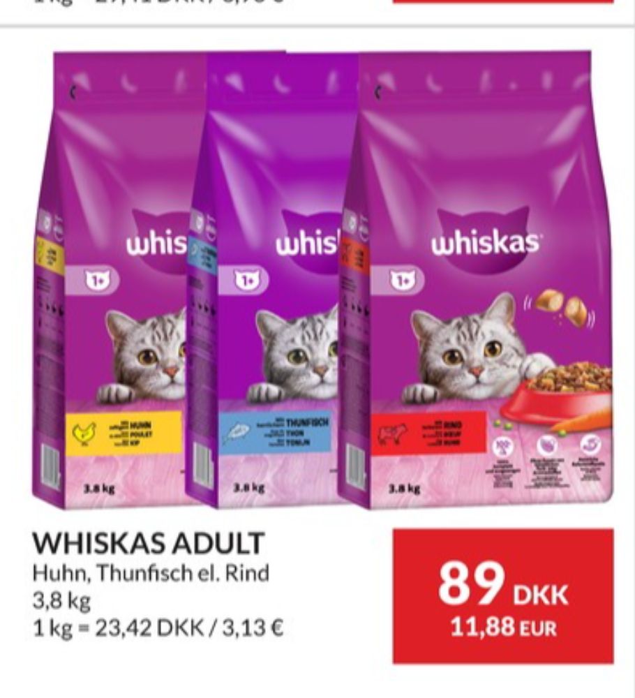 Whiskas, Kattefoder