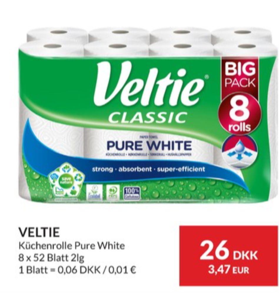 Veltie Pure White, Køkkenrulle