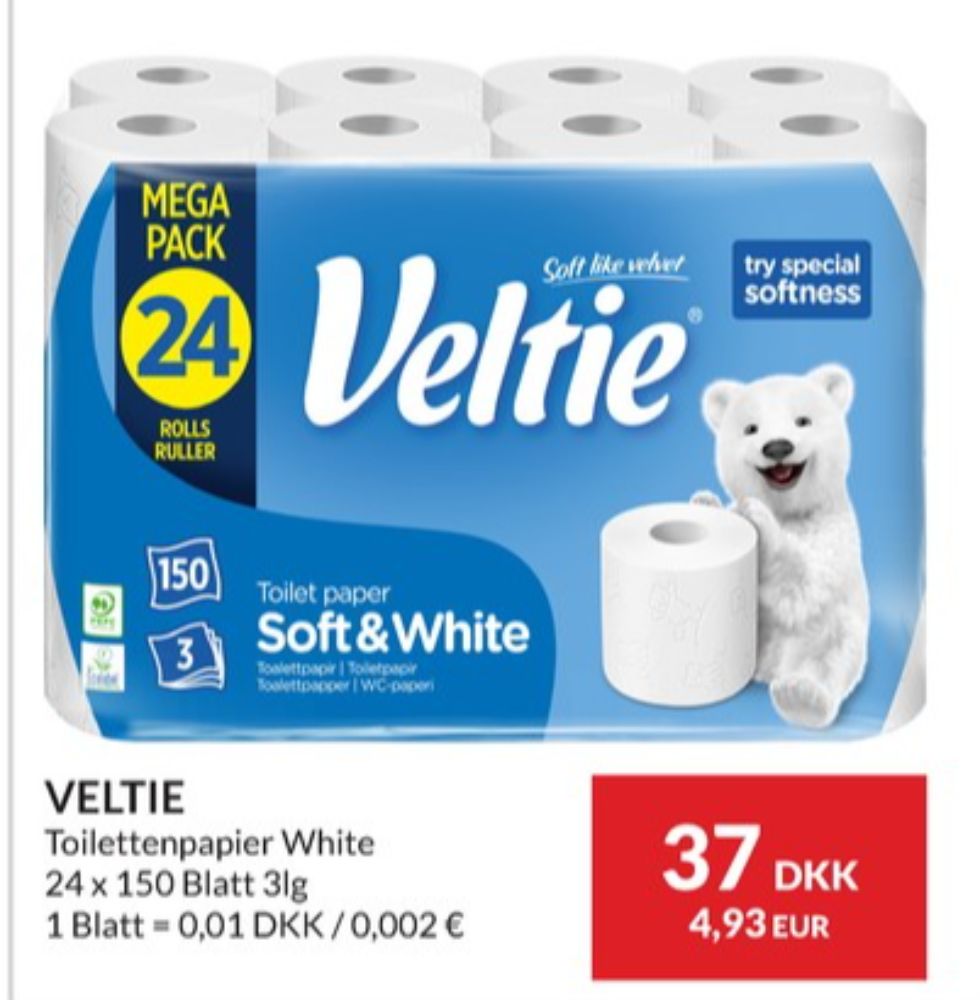 Veltie, Toiletpapir