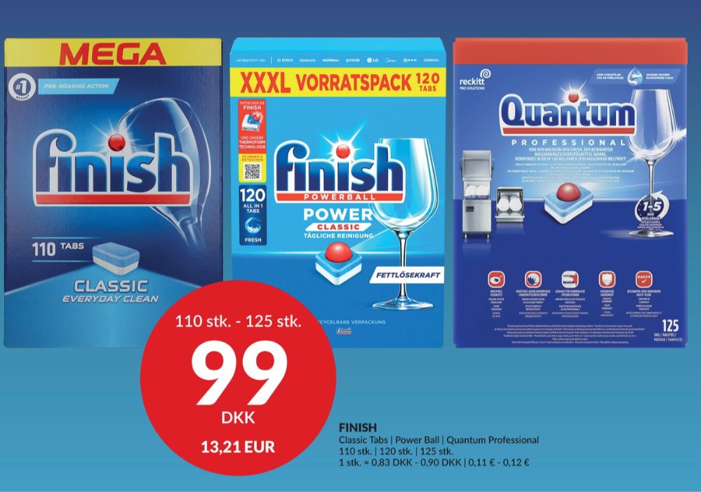 Finish Quantum, Maskinopvask-tabs