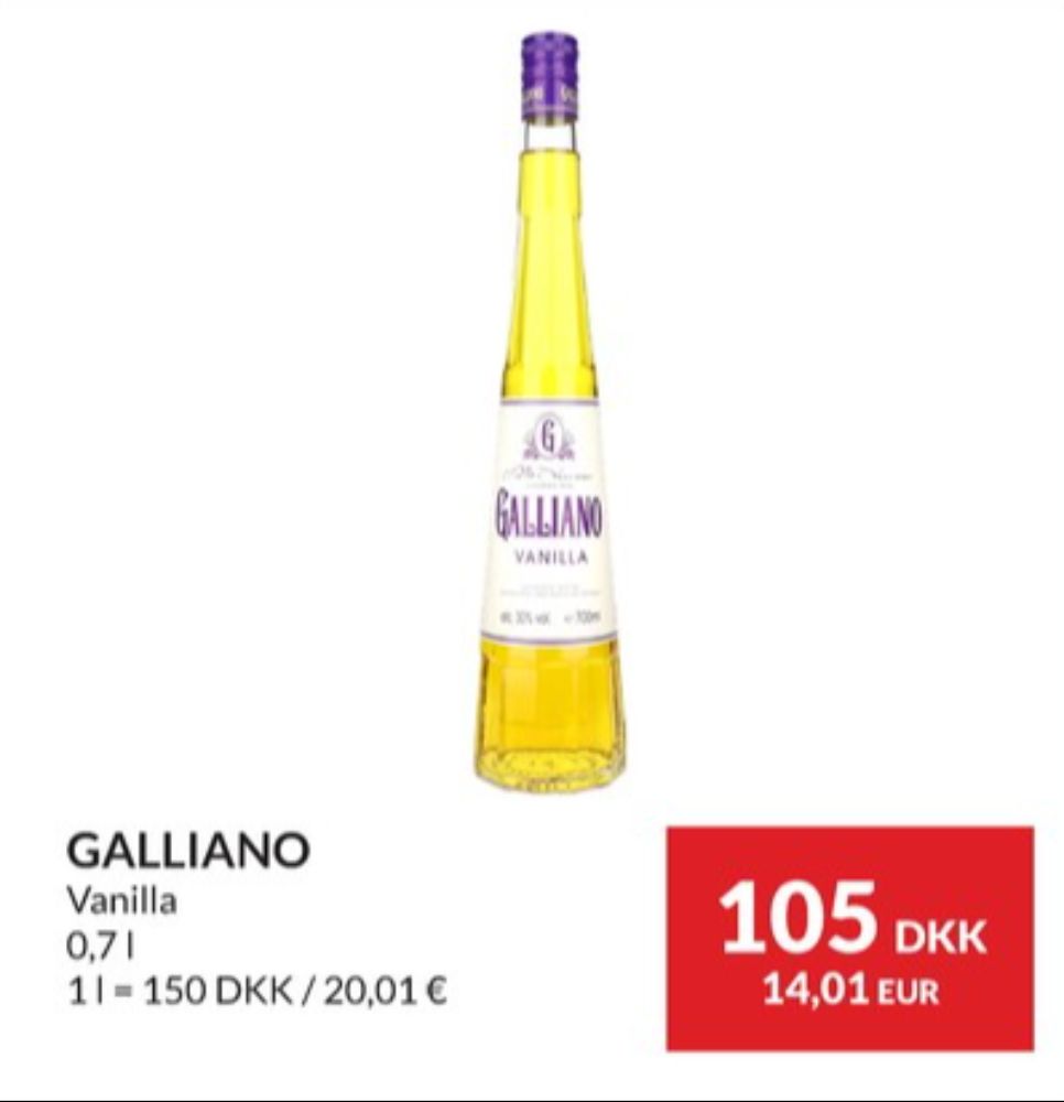 Galliano Vanilla, Likør